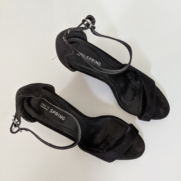 Black Suede Wedge Sandals / Heels (size 7) - Picture 3 of 3